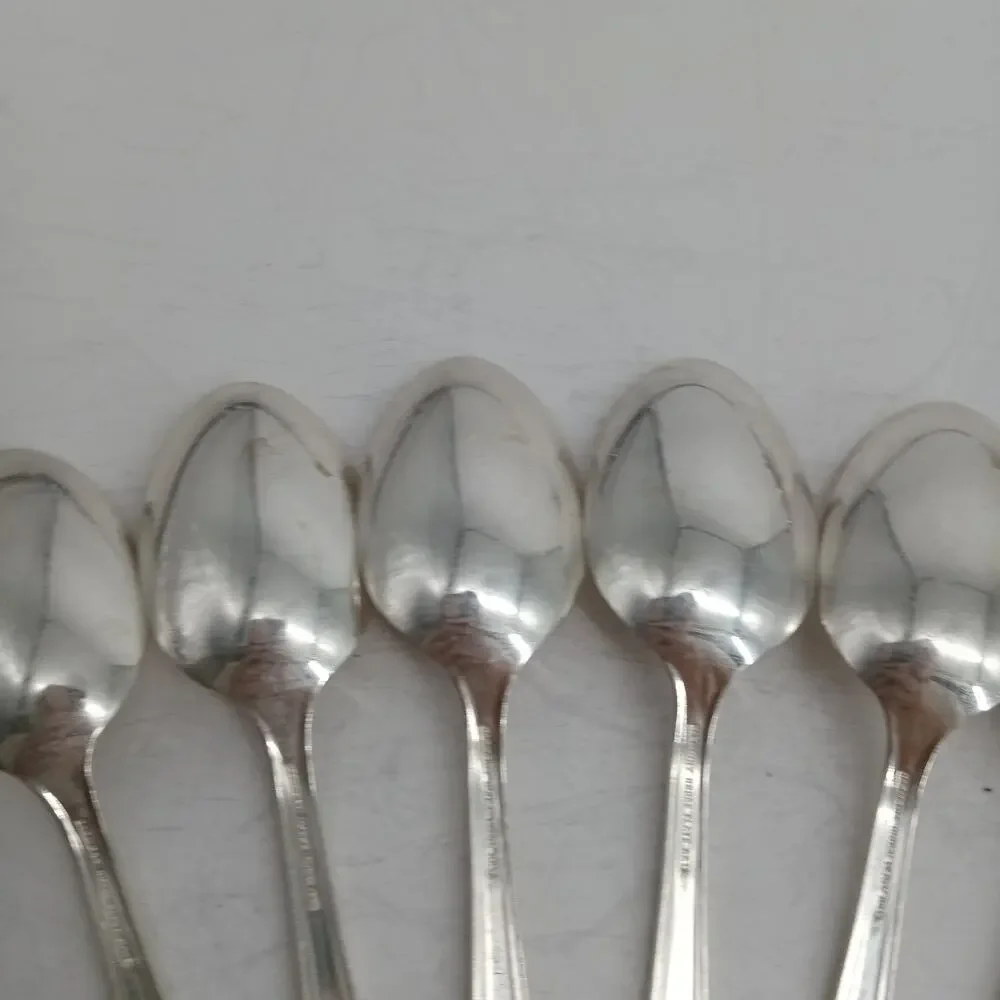 8X Tbsp Harmony House by Wallace Serenade Silverplate Flatware Table Spoons Vtg